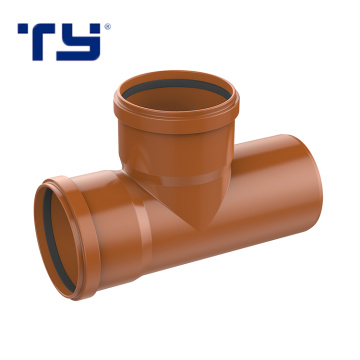 Brown Colour Plastic PVC UPVC Flaring Drainage Rubber Pipe Clamp 110Mm Socket Tee Joints